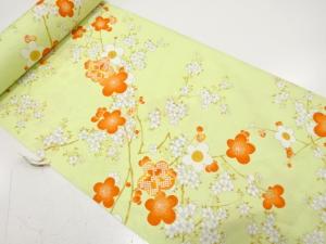 アンティーク　枝梅に桜模様　着尺反物